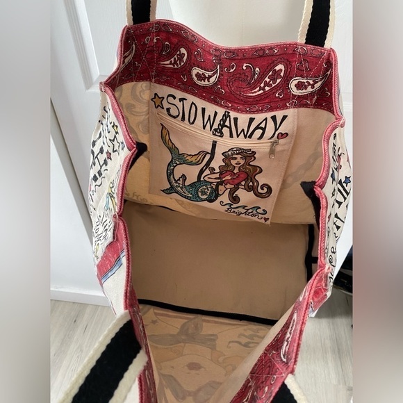 Brighton “Seas The Day” Canvas Beach Bag Large - Picture 8 of 10